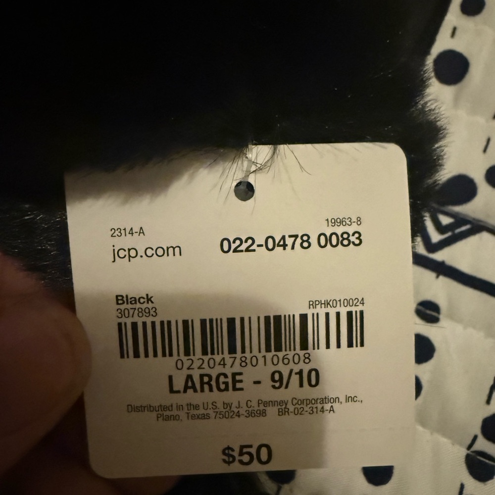 NWT Size 9/10 Arizona Jean Company Women's Black Plush Slippers - Picture 4 of 4